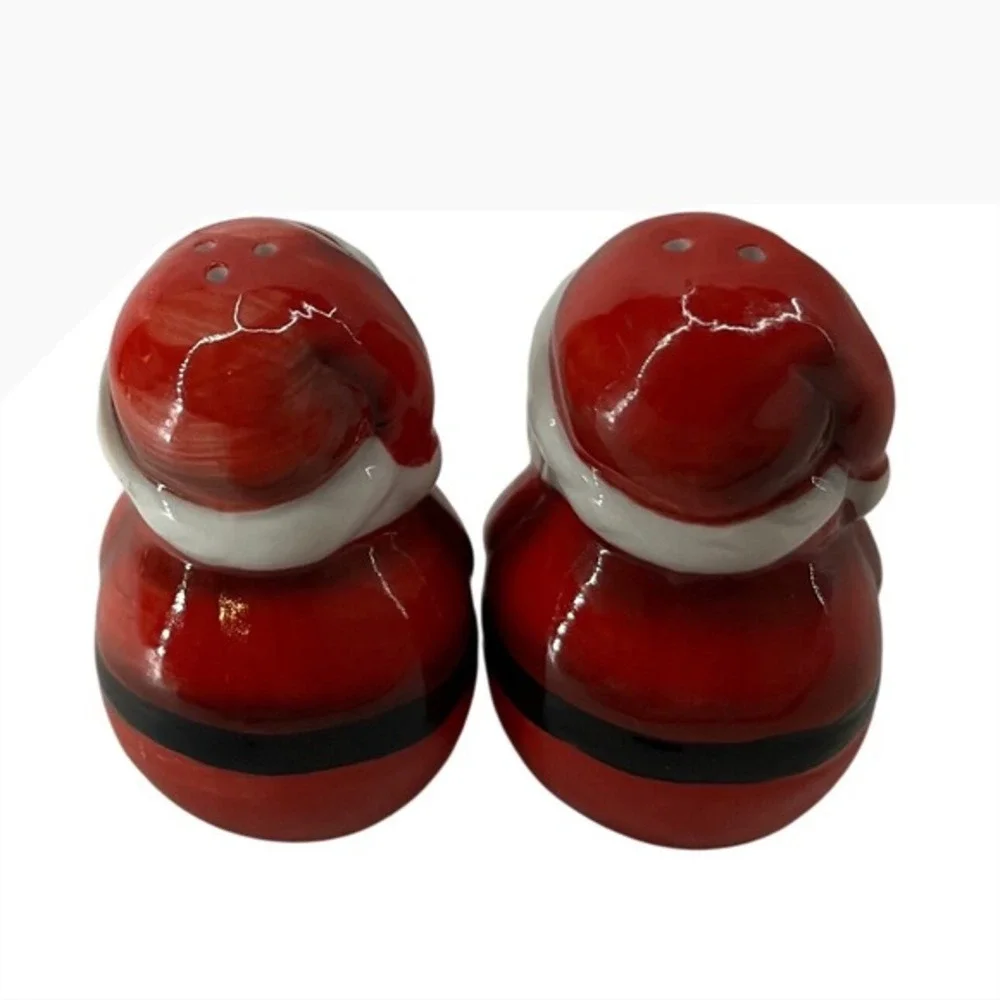 Unbranded Santa Salt‎ Pepper Shakers OS Red Good Ceramic Christmas Holiday Decor